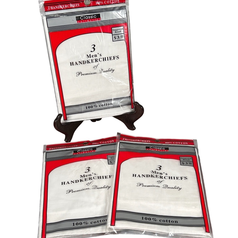 9 Pack Classic Collection Mens Handkerchiefs White 100% Cotton Premium Quality